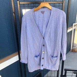 J. Jill Purple Cotton Cardigan